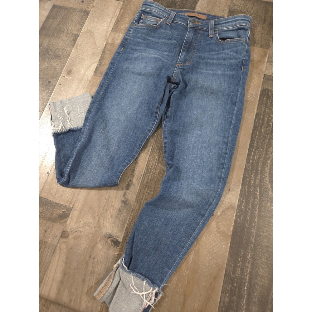 Joes Jeans Womens W26 Blue Skinny Ankle Frayed Raw Hem Denim Jeans Mid Rise